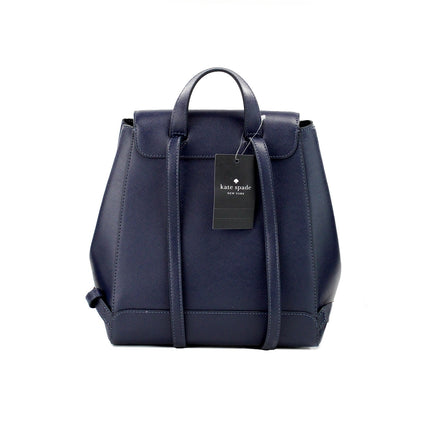 Madison Navy Saffiano Leren Medium Flap Schouder Rugtas