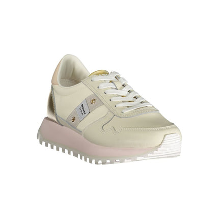 Beige polyester sneaker