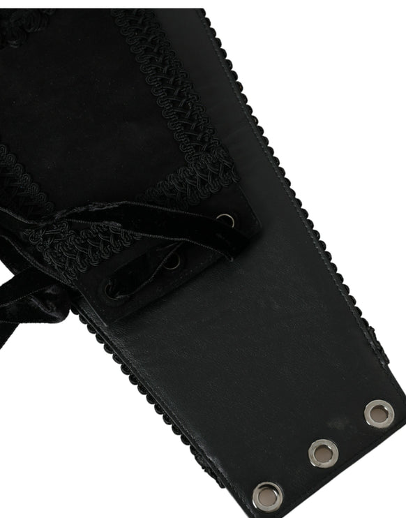 Belle ceinture de taille ornée de toile noire