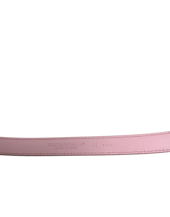 Ceinture de boucle en métal carrée en cuir rose en cuir rose