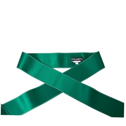 Ceinture de taille en satin de soie verte