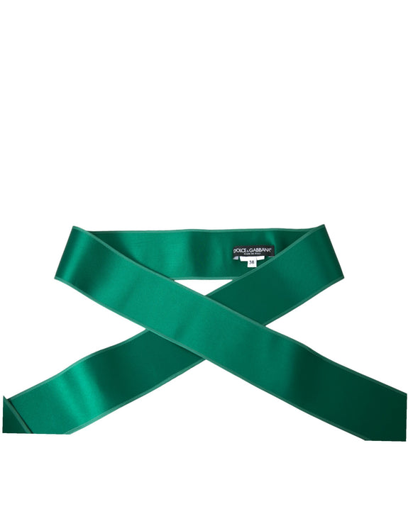 Ceinture de taille en satin de soie verte