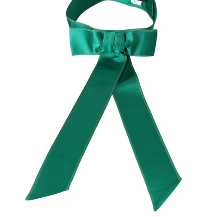 Ceinture de taille en satin de soie verte