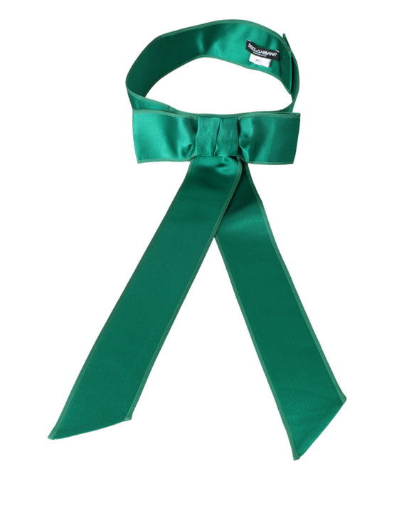 Ceinture de taille en satin de soie verte