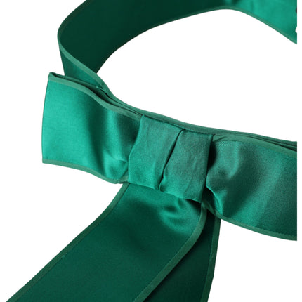 Ceinture de taille en satin de soie verte