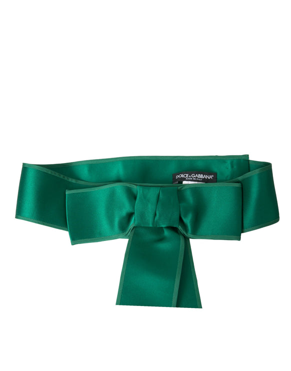 Ceinture de taille en satin de soie verte