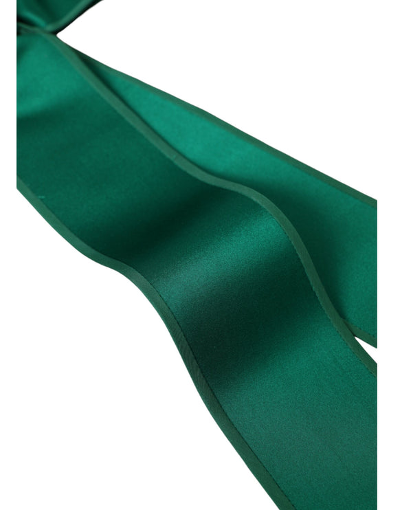 Ceinture de taille en satin de soie verte