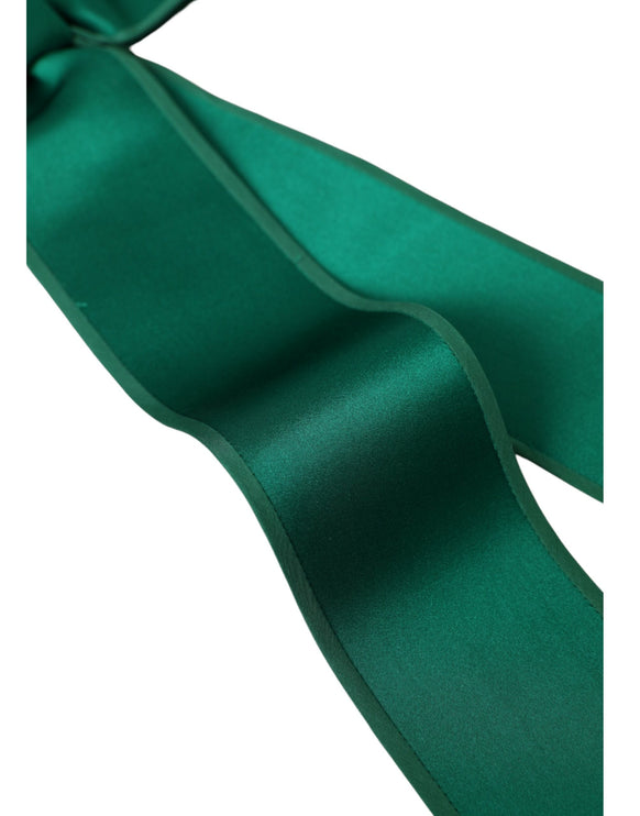 Ceinture de taille en satin de soie verte