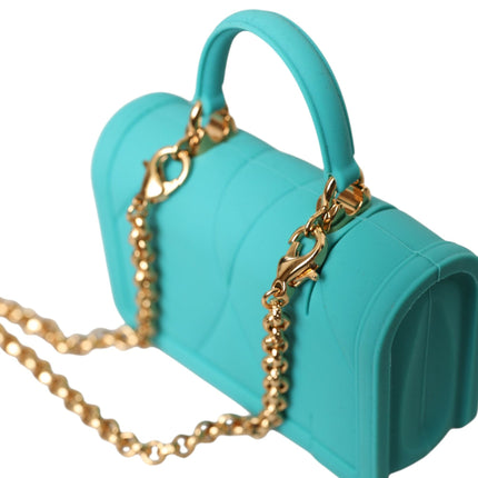 Turquoise siliconen devotie hart cover tas Airpods hoesje