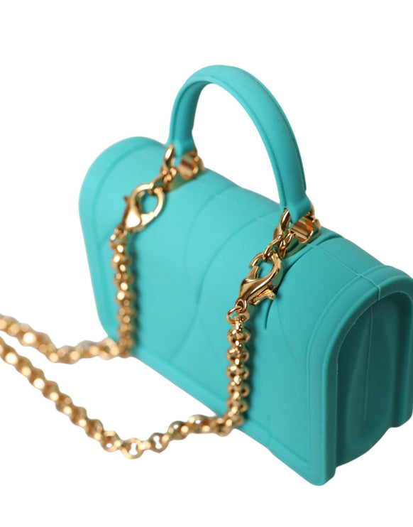 Turquoise siliconen devotie hart cover tas Airpods hoesje