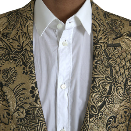 Gold Sicilia jacquard Blazer à manteau simple