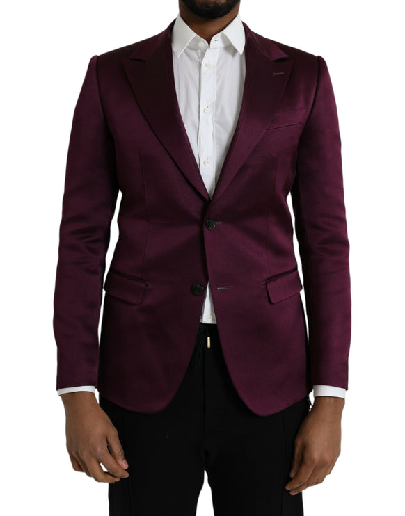 Blazer à manteau à poitrine unique en soie marron simple