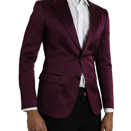 Blazer à manteau à poitrine unique en soie marron simple