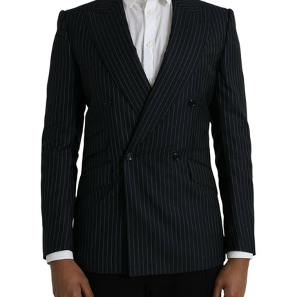 Black Stripe Sicilia Blazer Coat Double Breasted