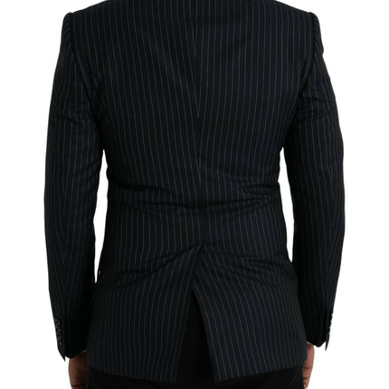 Black Stripe Sicilia Blazer Coat Double Breasted