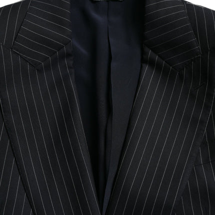 Black Stripe Sicilia Blazer Coat Double Breasted