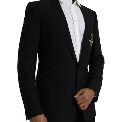 Black Crown Bee Martini Blazer de manteau à poitrine simple