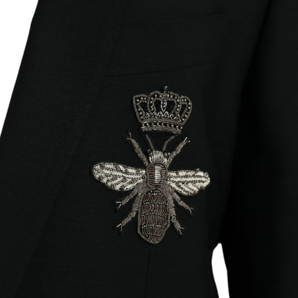 Black Crown Bee Martini Blazer de manteau à poitrine simple