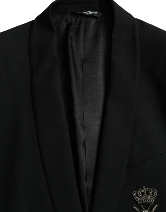 Black Crown Bee Martini Blazer de manteau à poitrine simple