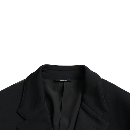 Black Notch Black Blazer à poitrine simple