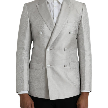 Blazer au manteau à double poitrine martini blanc