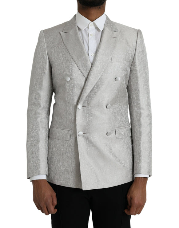 Blazer au manteau à double poitrine martini blanc