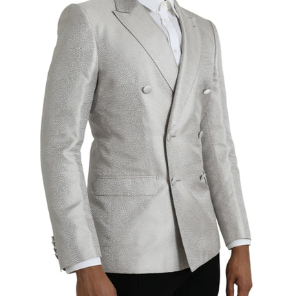 Blazer au manteau à double poitrine martini blanc