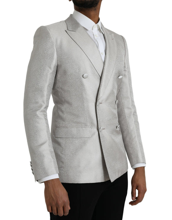 Blazer au manteau à double poitrine martini blanc