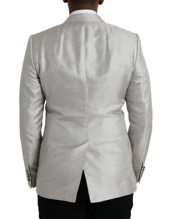 Blazer au manteau à double poitrine martini blanc