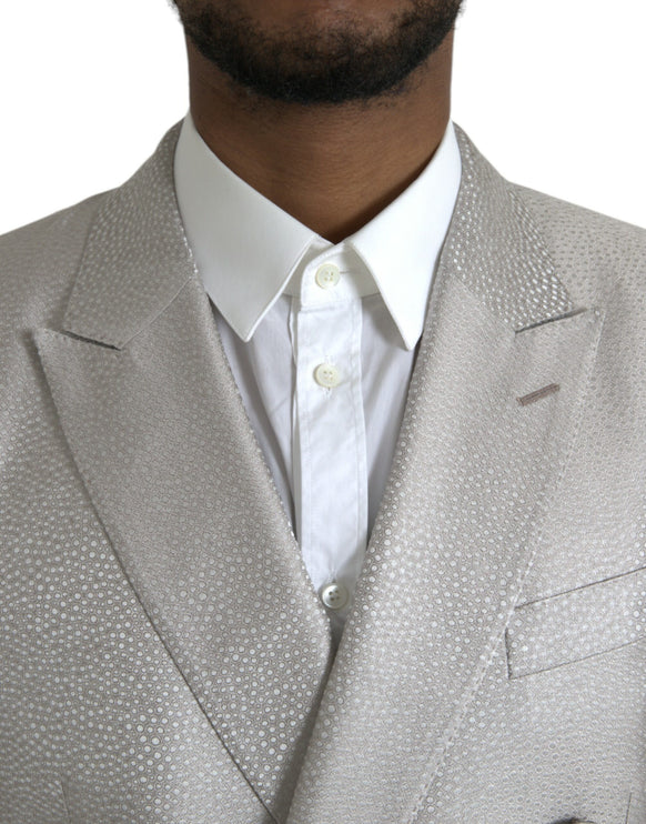 Blazer au manteau à double poitrine martini blanc