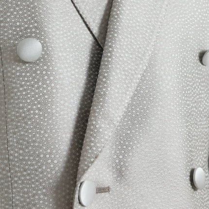 Blazer au manteau à double poitrine martini blanc