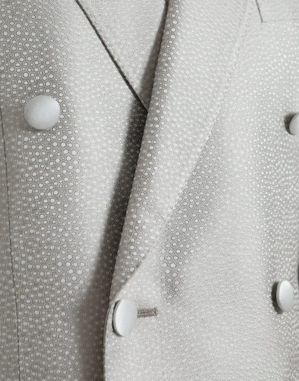 Blazer au manteau à double poitrine martini blanc