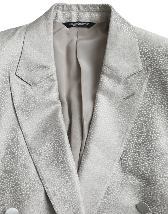 Blazer au manteau à double poitrine martini blanc