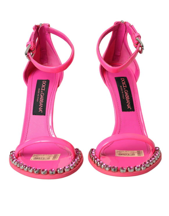 Teli in pelle rosa Crystal Sandals Scarpe