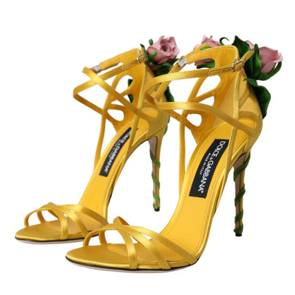 Teli in raso fiore giallo scarpe sandali