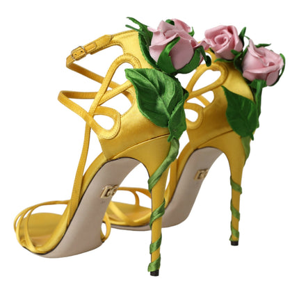 Teli in raso fiore giallo scarpe sandali