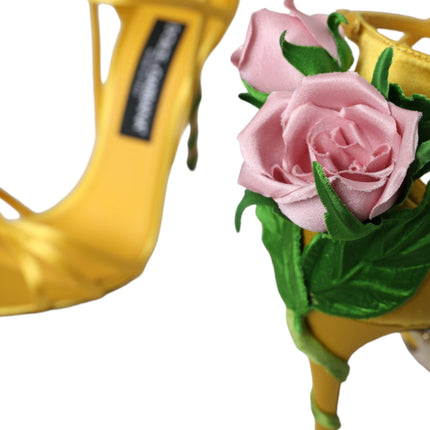 Teli in raso fiore giallo scarpe sandali