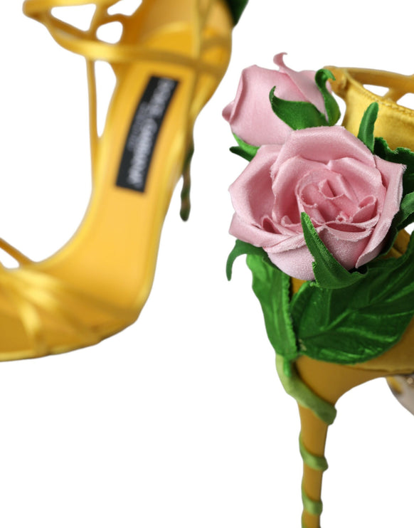 Teli in raso fiore giallo scarpe sandali