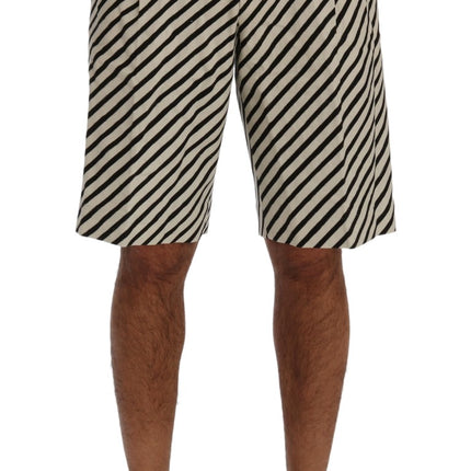 Striped Hemp Casual Shorts