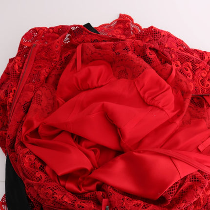 Robe de gaine rouge élégante avec ceinture de nœud en soie