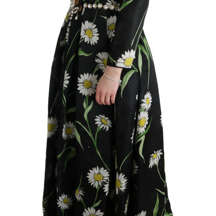 Robe maxi élégante de tournesol avec des cristaux