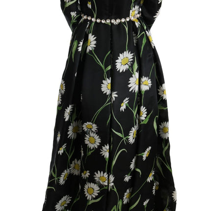 Robe maxi élégante de tournesol avec des cristaux