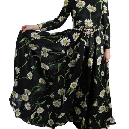 Robe maxi élégante de tournesol avec des cristaux