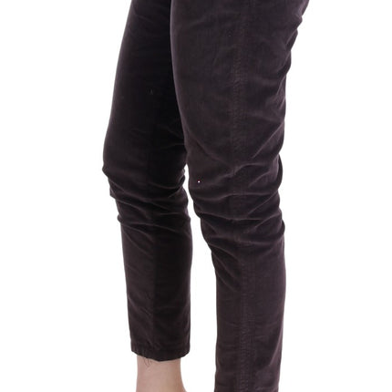 Pantaloni di cotone croccanti chic marrone Capri