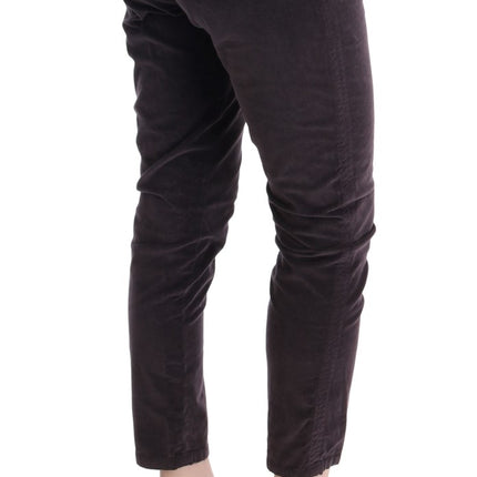 Pantaloni di cotone croccanti chic marrone Capri