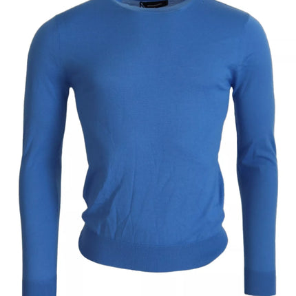 Azul Lana Mangas Largas Crewneck Pullover Sweater