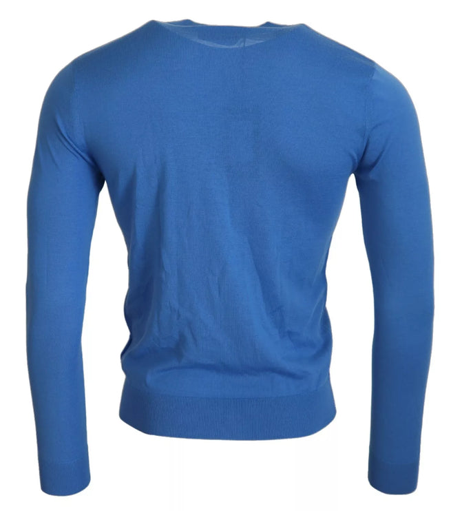 Azul Lana Mangas Largas Crewneck Pullover Sweater