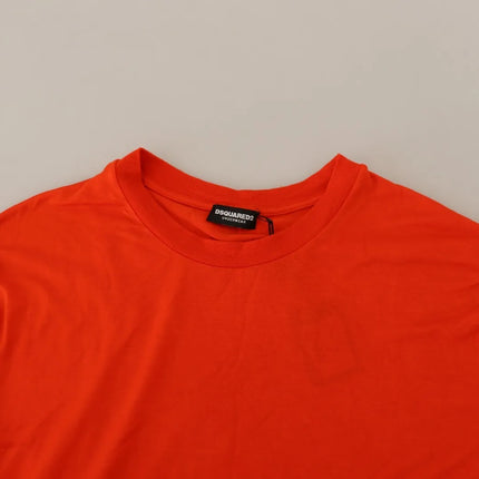 Camiseta de manga corta de modal naranja con cuello redondo