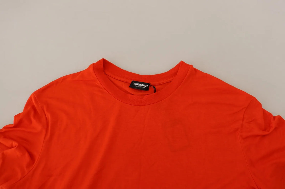 Camiseta de manga corta de modal naranja con cuello redondo