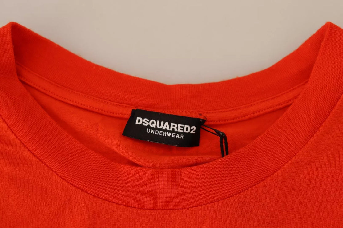 Camiseta de manga corta de modal naranja con cuello redondo